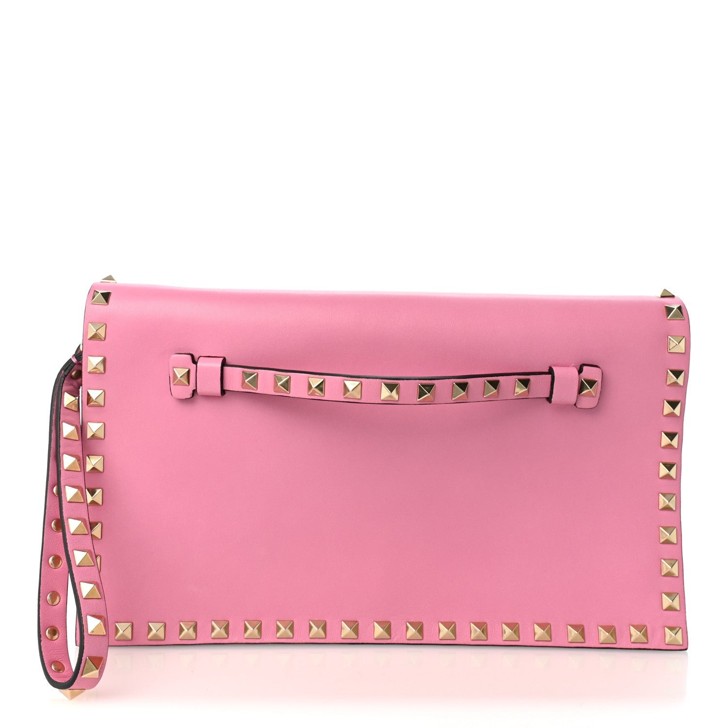 Valentino Garavani Nappa Rockstud Wristlet Clutch Ninphea