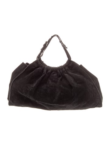 Suede Top Handle Bag Vintage