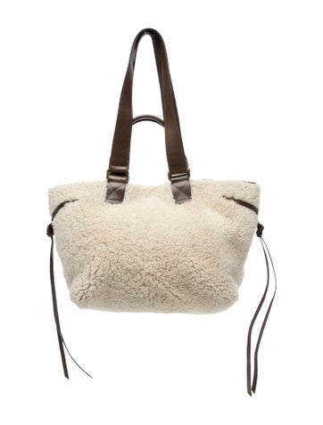 Shearling Top Handle Bag