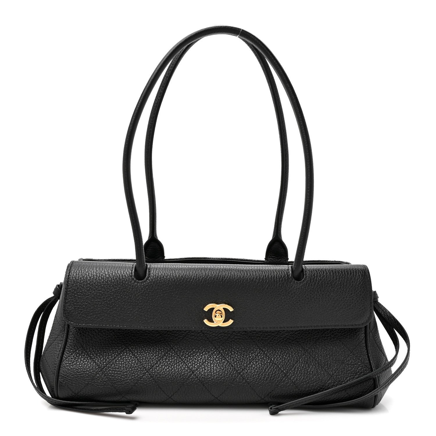 Chanel Grained Calfskin Stitched Urban Essentials Small Shopping Bag Black