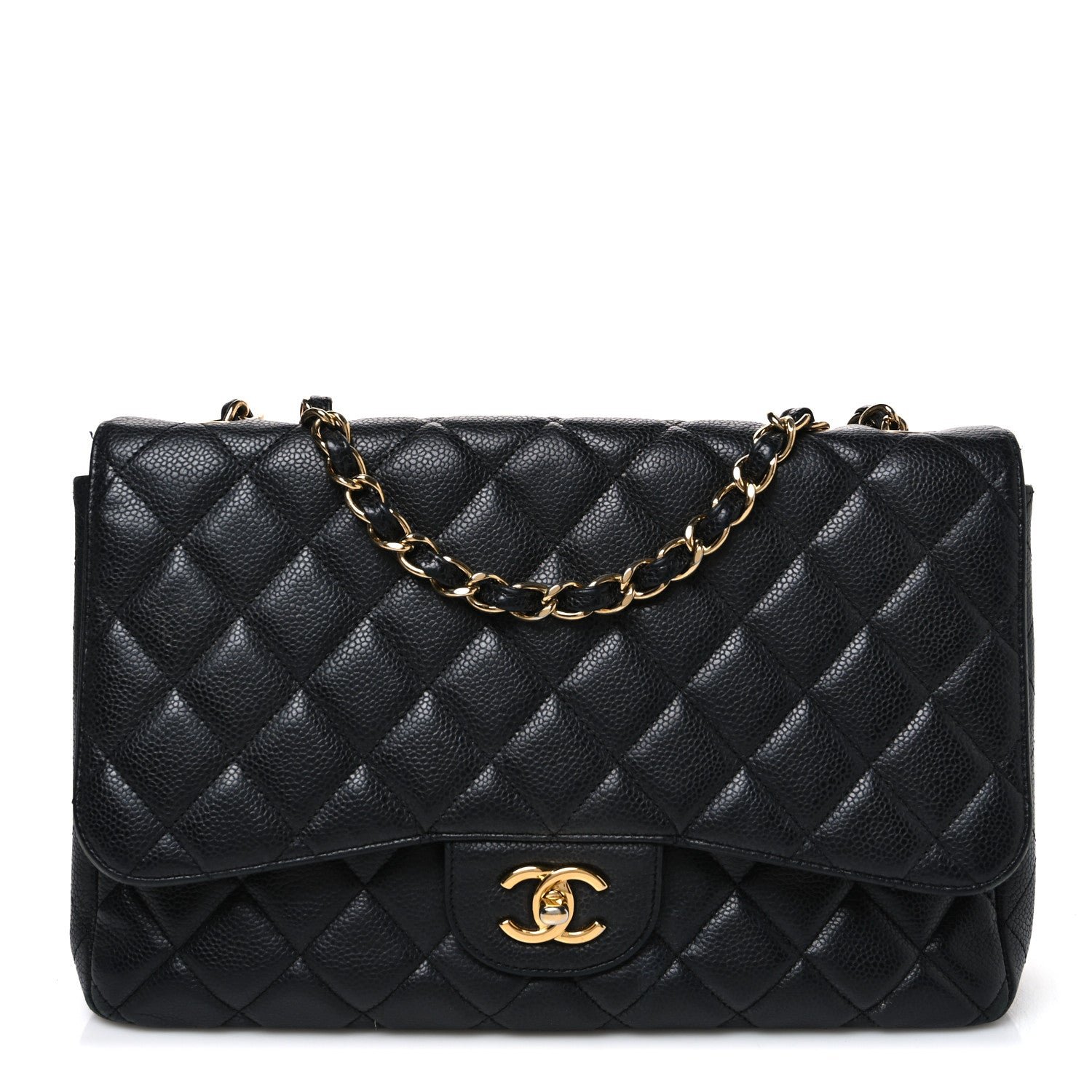 Chanel Caviar Quilted Jumbo Single Flap Black