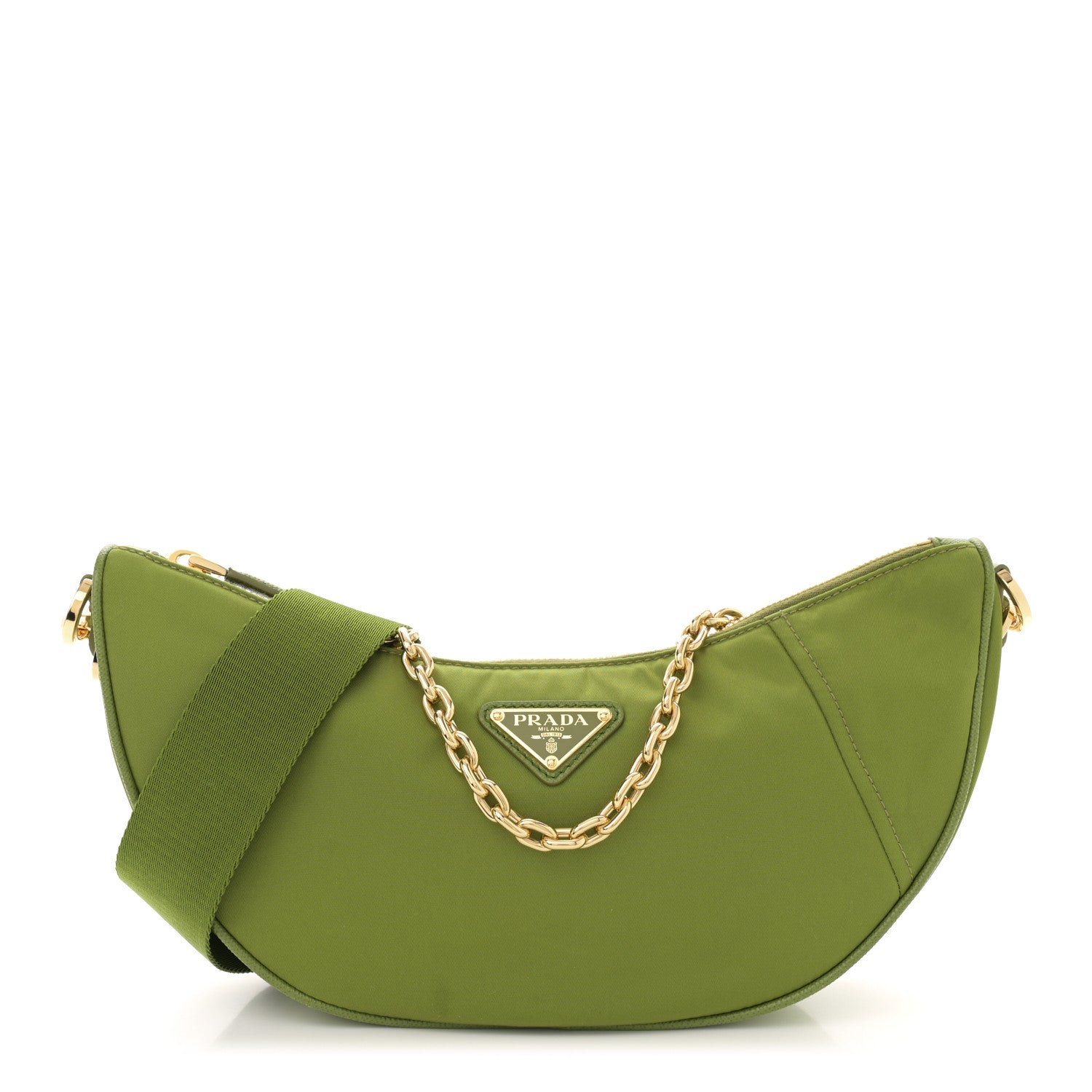 Prada Prada Re-Nylon Demi-lune Shoulder Bag Ivy Green