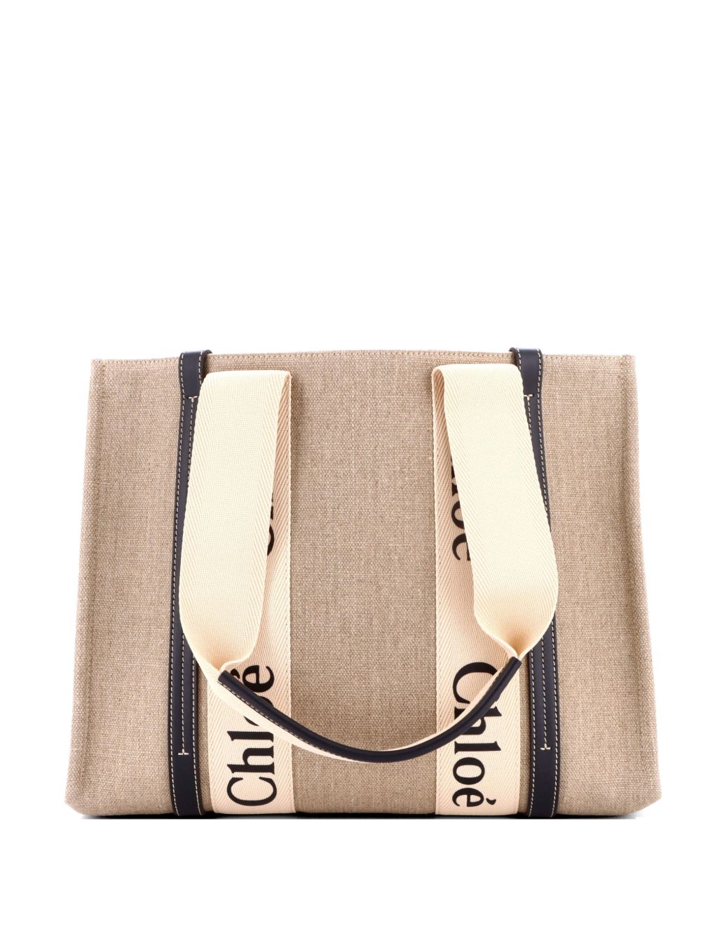 Woody Canvas with Leather Medium tote bag