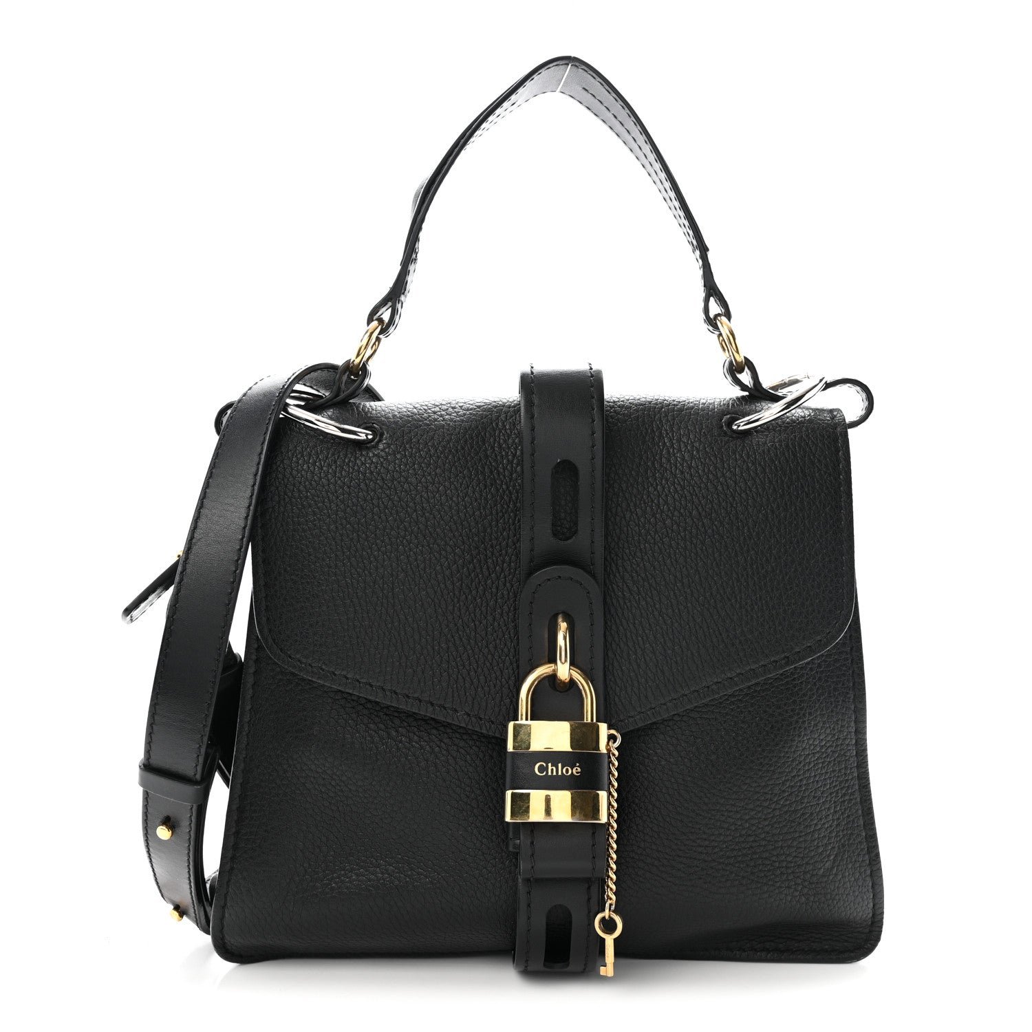 Chloe Chloe Grained Calfskin Medium Aby Day Shoulder Bag Black