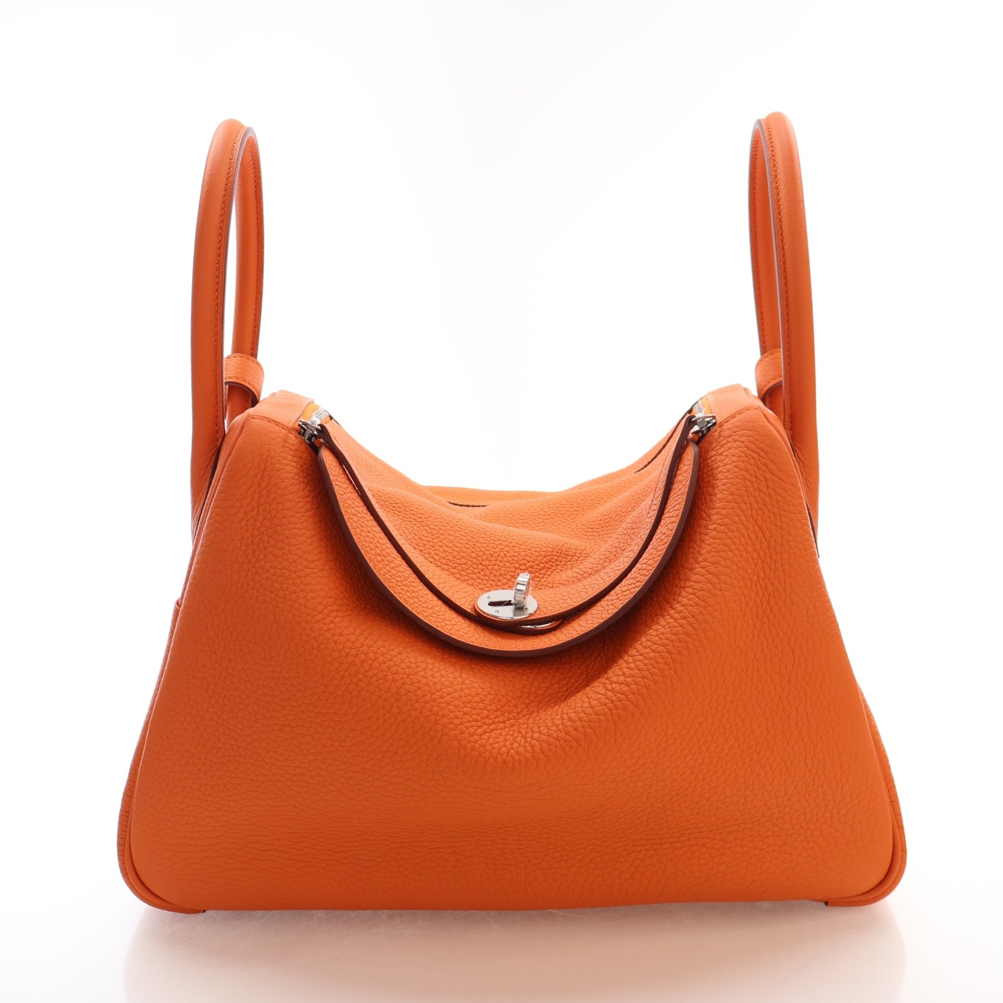 Hermes Orange H Clemence Lindy 34