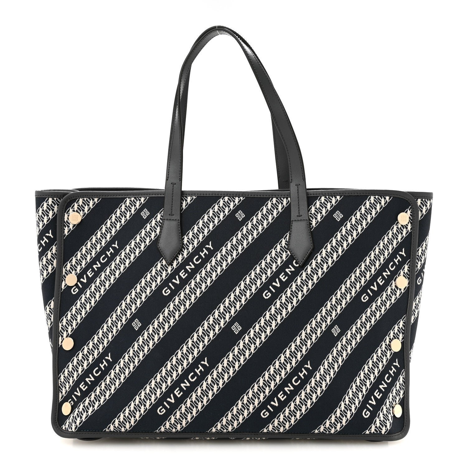 Givenchy Canvas Jacquard Medium Bond Tote Oil Blue