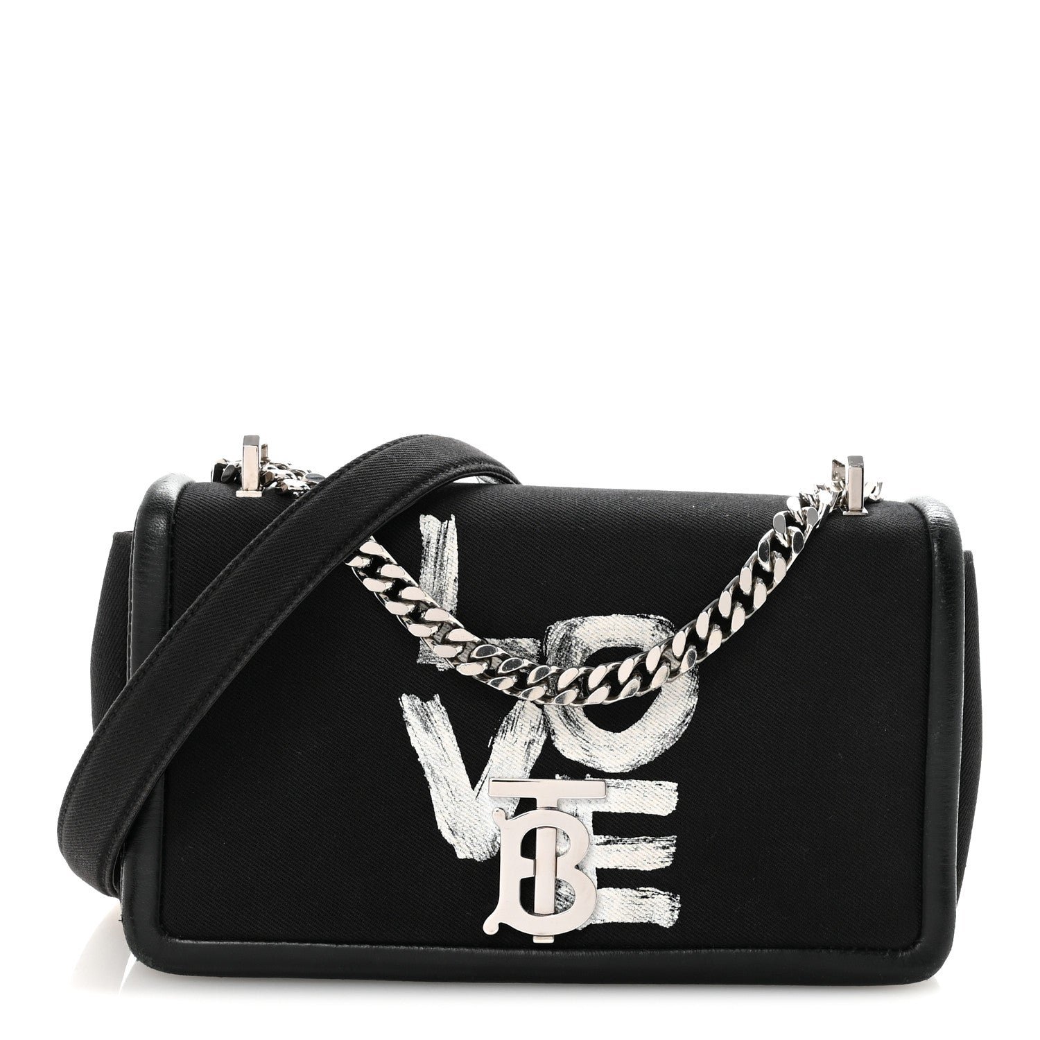 Burberry Burberry Canvas Printed Small Love Lola Bag Black