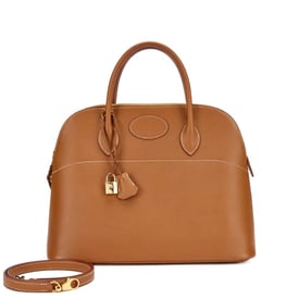 Hermes Gold Courchevel Bolide 35 Gold Hardware, 1996