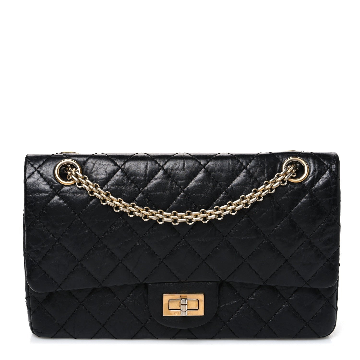 Chanel Aged Calfskin Quilted 2.55 Reissue 225 Flap Black