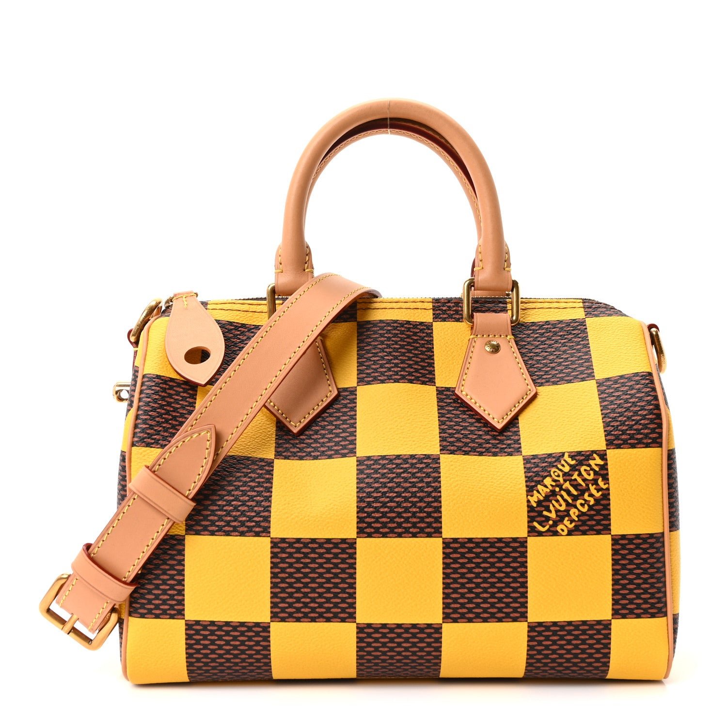 Louis Vuitton Damier Pop Speedy Bandouliere 25 Jaune Mat