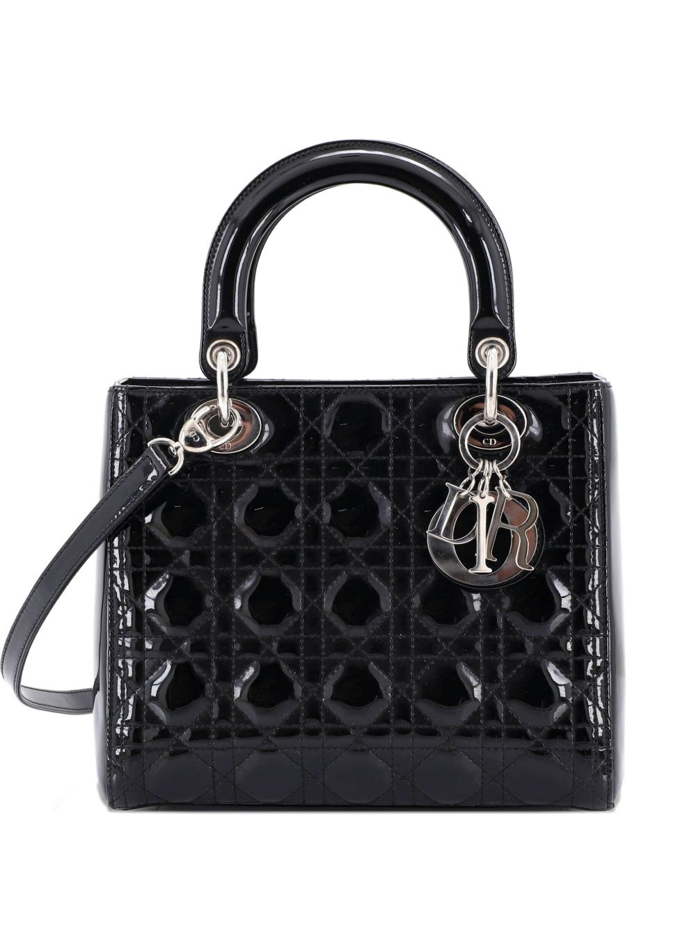 Lady Dior Bag Cannage Quilt Patent Medium satchel