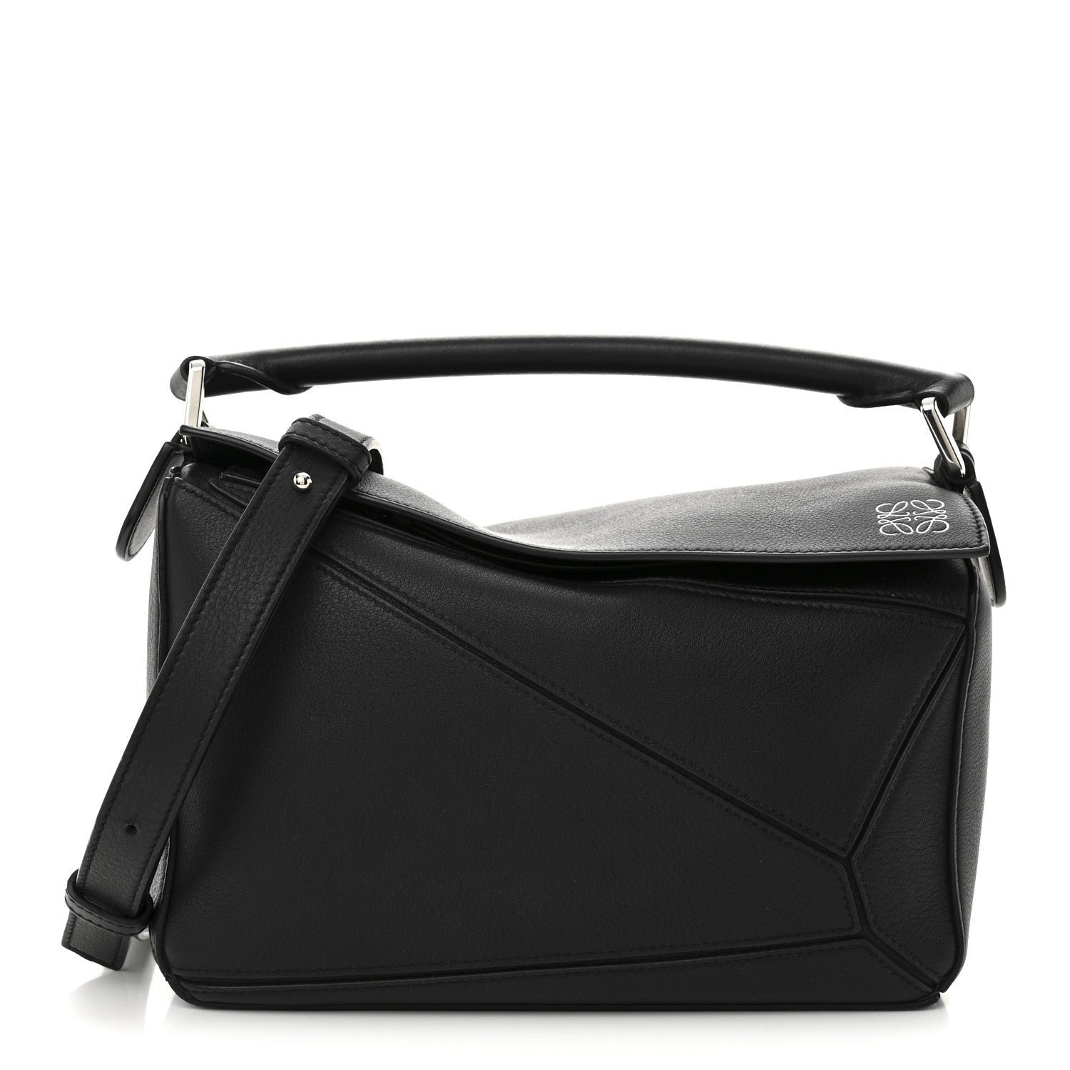 Loewe Calfskin Small Puzzle Bag Black