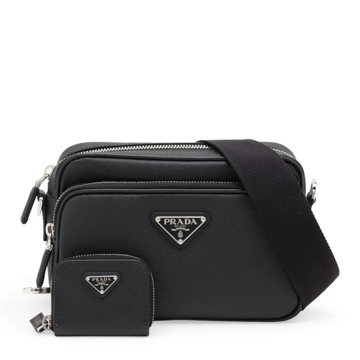 Prada Saffiano Travel 2VH170 Leather Shoulder bag Black