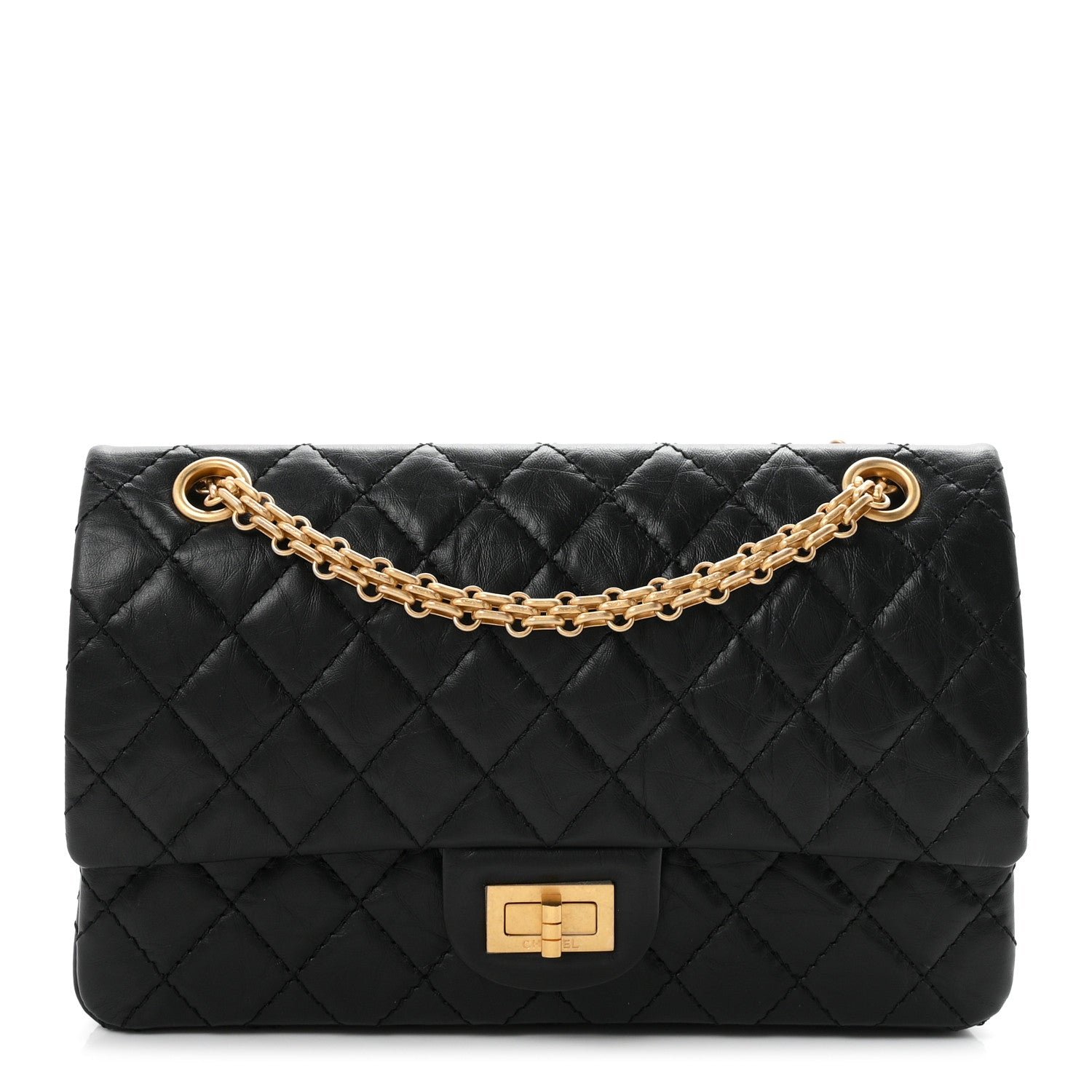 Chanel Aged Calfskin Quilted 2.55 Reissue 225 Flap Black