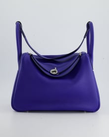 Hermes Hermès Lindy Bag 30cm in Blue Electric in Clemence Leather with Palladium Hardware