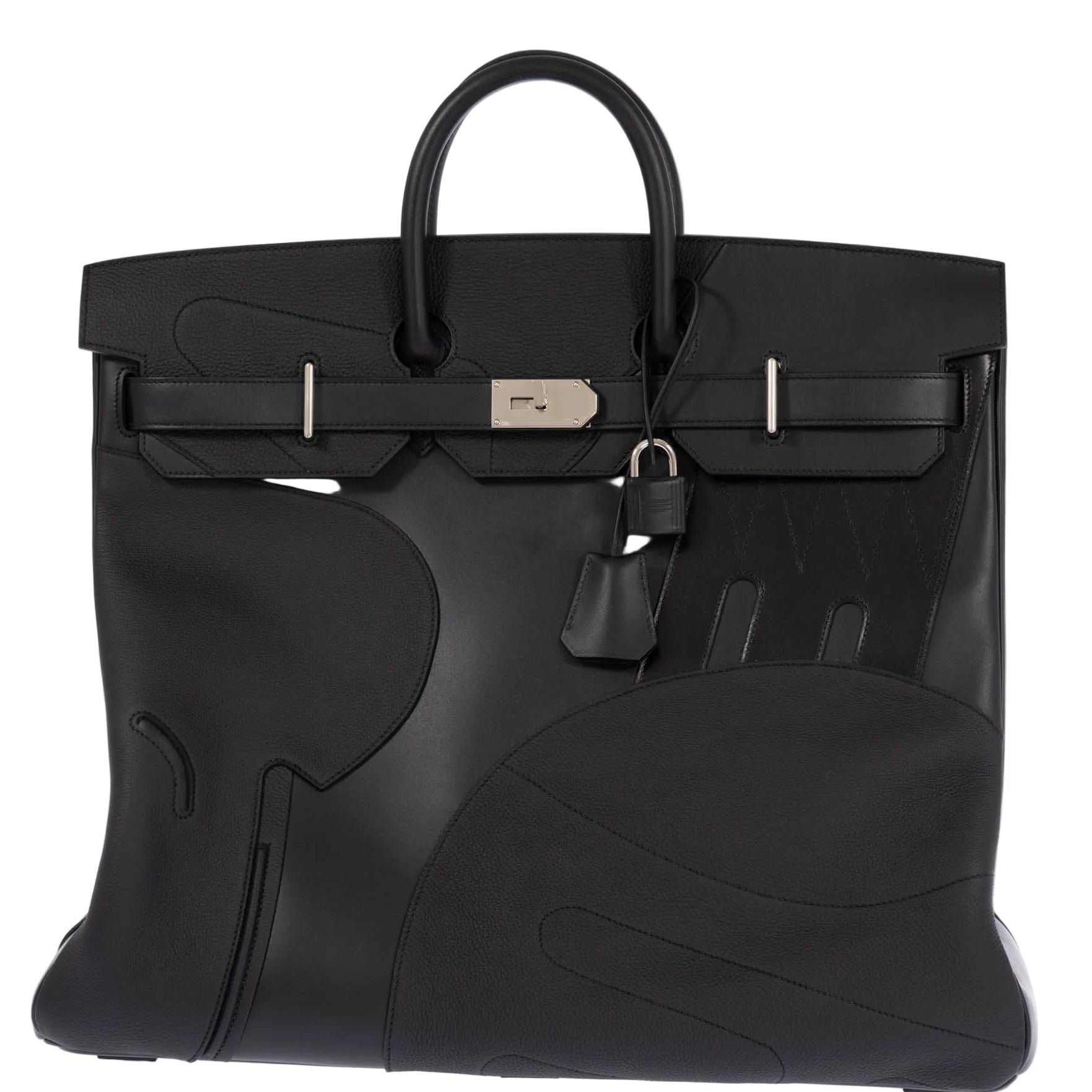 Hermes Hermès HAC 50 en Selle Noir Togo/Swift/Box Palladium Hardware