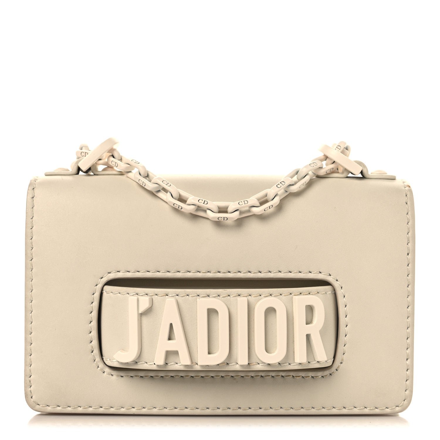 Christian Dior Ultra Matte Calfskin Mini J'Adior Chain Flap Bag White