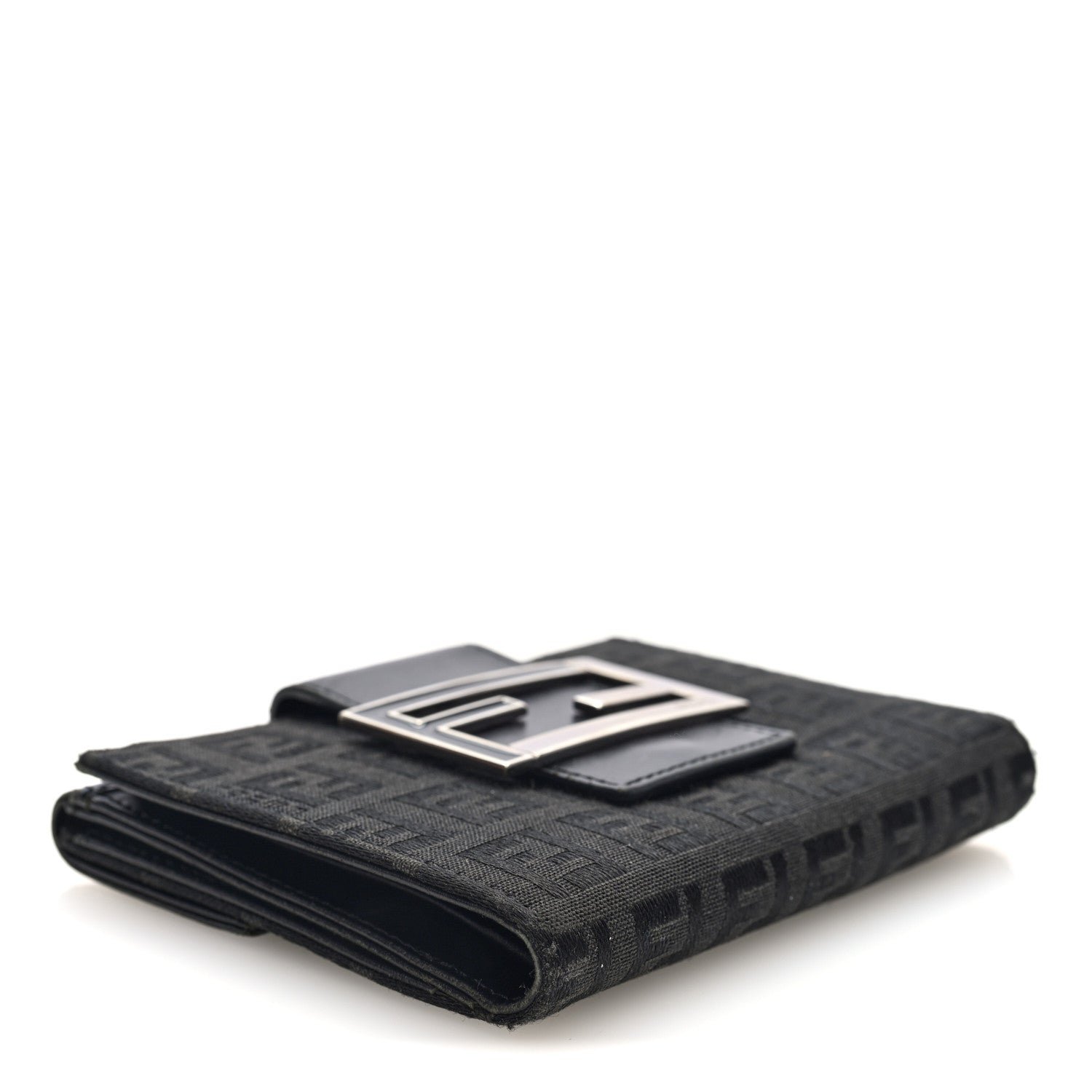 Fendi Zucchino Compact Wallet Black