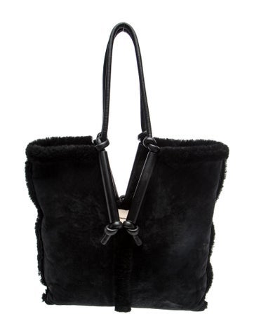Suede Bolster Reversible Shearling Tote