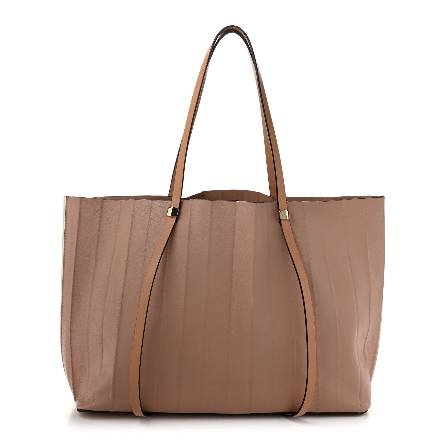 Valentino Garavani Valentino Garavani Calfskin Pleated Tote Dusty Rose