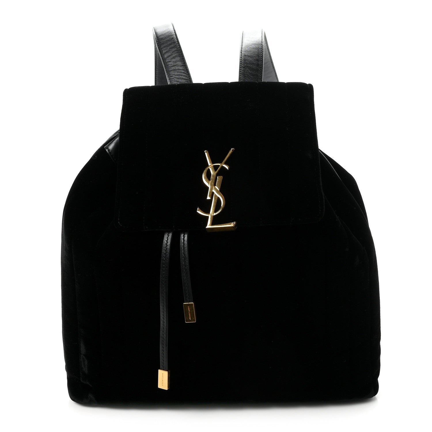 Saint Laurent Velvet Matelasse Vicky Backpack Black