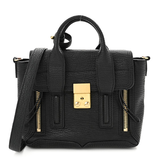 3.1 Phillip Lim Textured Calfskin Mini Pashli Satchel Black