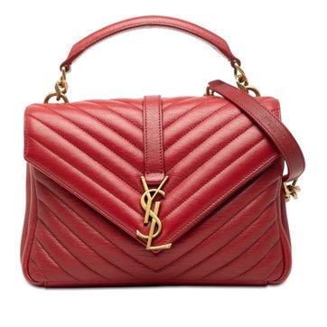 Lambskin Medium Chevron Sheepskin Monogram College Satchel
