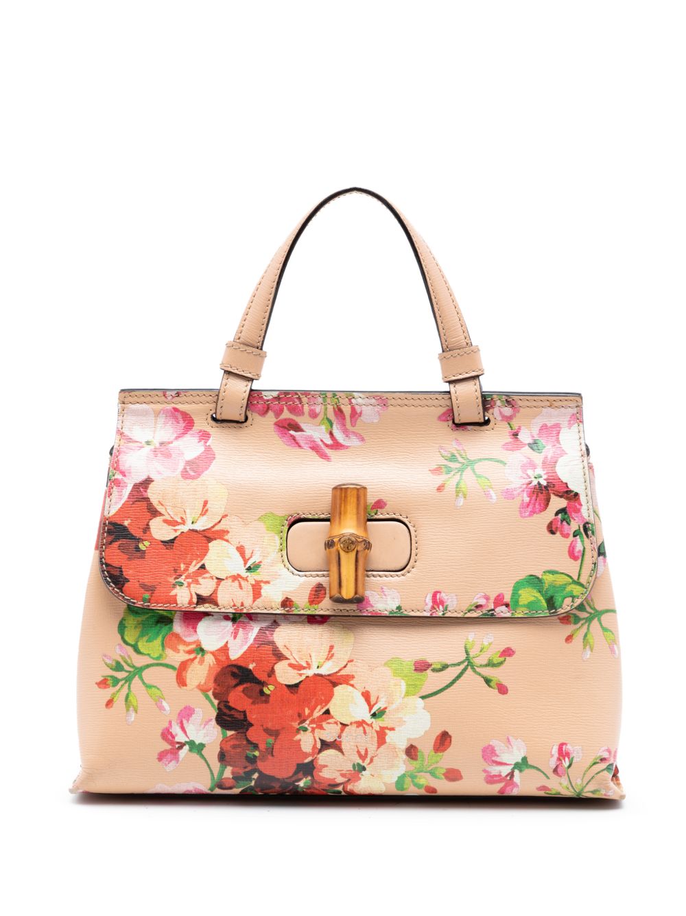 2016-2026 Small Calfskin Blooms Bamboo Daily satchel