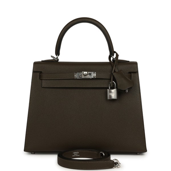 Hermes Kelly Sellier 25 Vert Loden Epsom Palladium Hardware