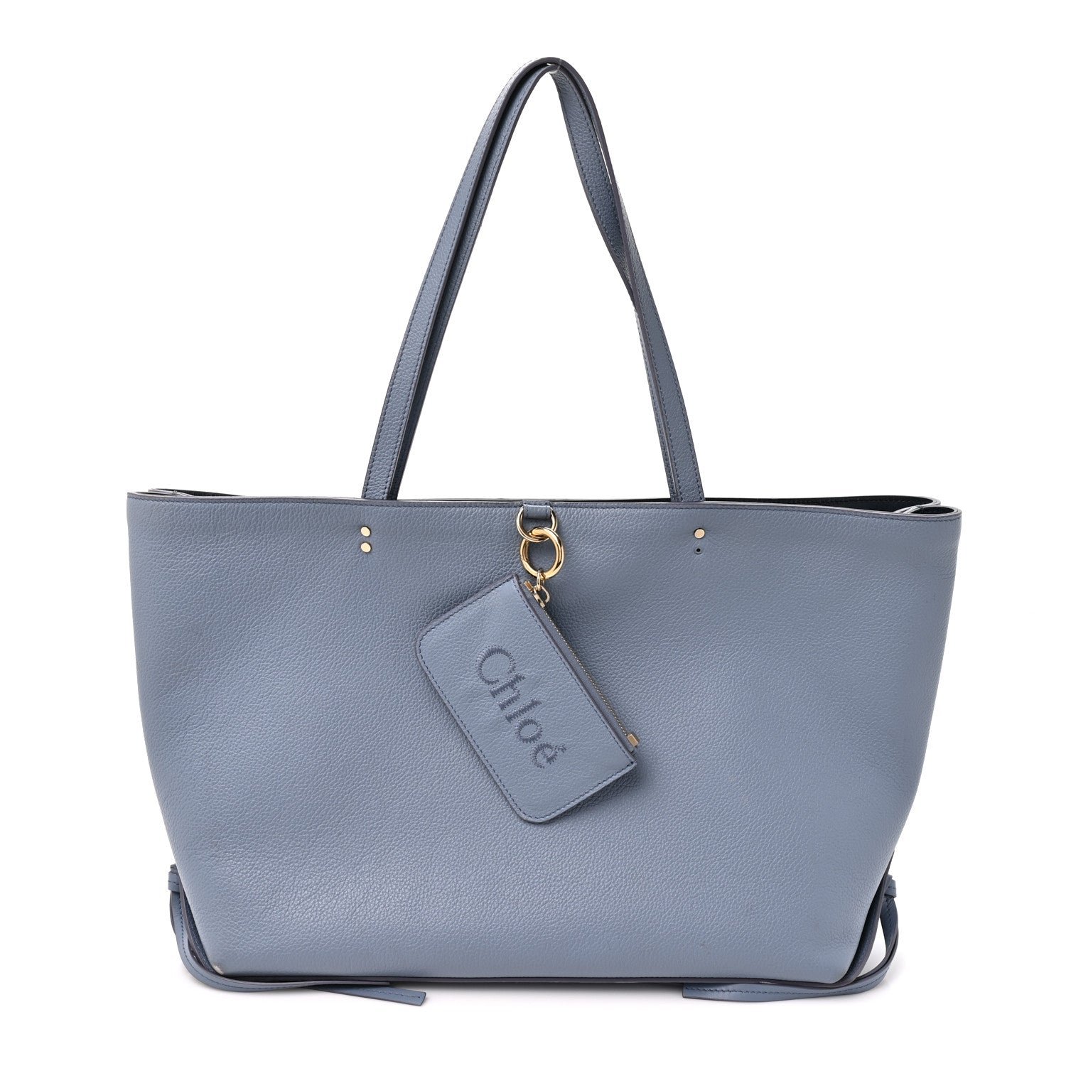 Chloe Calfskin Medium East West Sense Tote Shady Cobalt