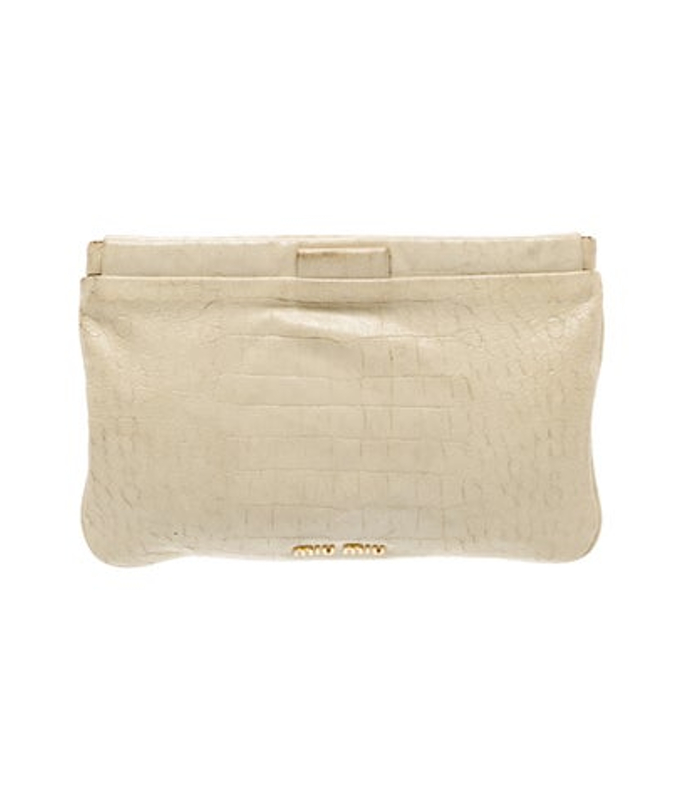 Miu Miu Miu Embossed Leather Clutch