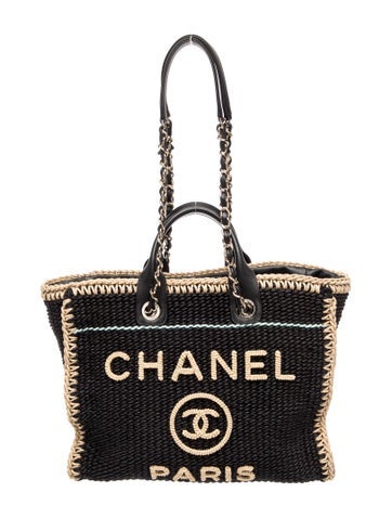 2024 Crochet Raffia Large Deauville Tote w/Pouch
