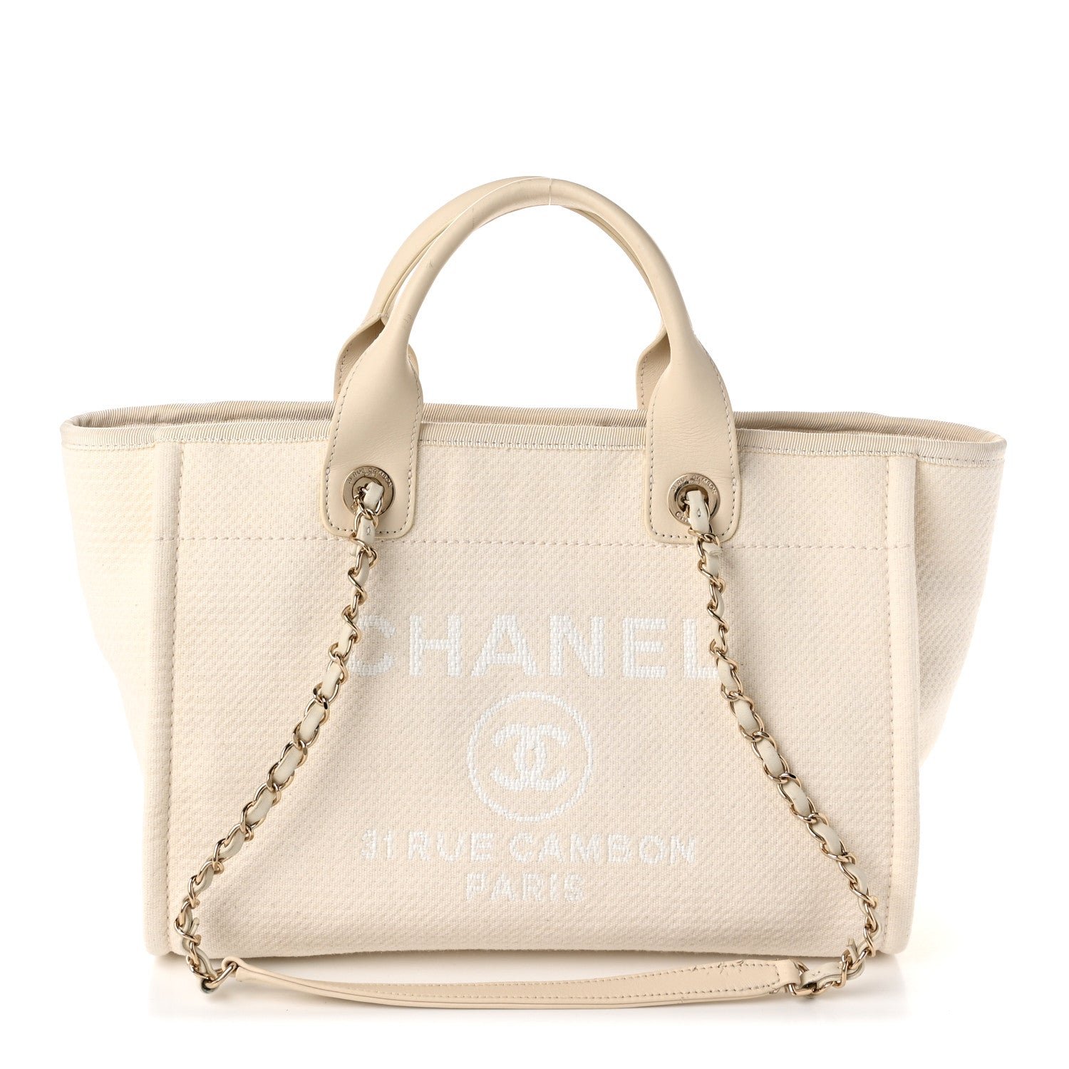 Chanel Mixed Fibers Small Deauville Tote White