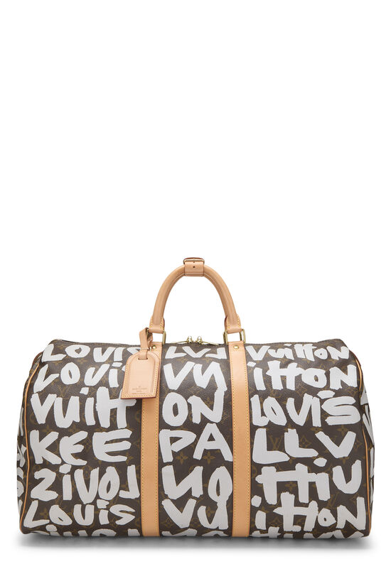 Louis Vuitton Stephen Sprouse x Louis Vuitton Grey Monogram Graffiti Keepall 50