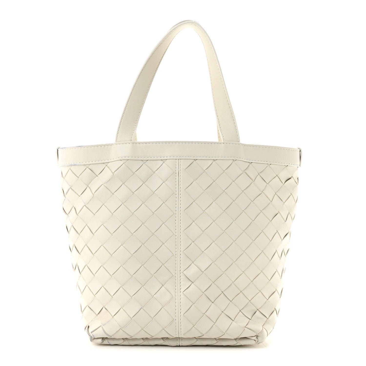 Bottega Veneta Nappa Intrecciato Small Flip Flap Tote Chalk