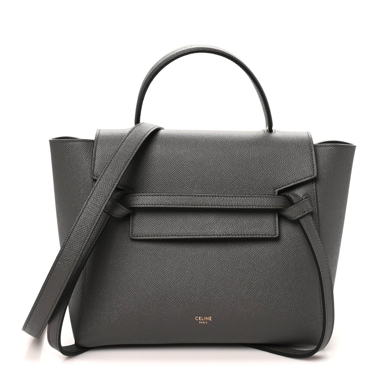 Celine Baby Grained Calfskin Micro Belt Bag Grey