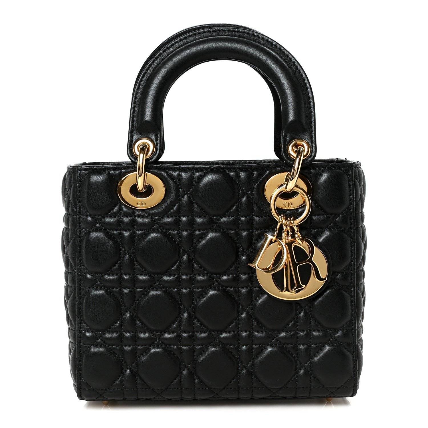 Christian Dior Lambskin Cannage Small Lady Dior Black