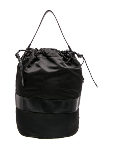 Enameled Metal Triangle Tessuto Nylon Trim Bag
