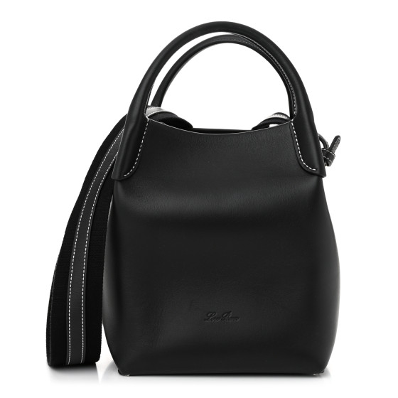 Loro Piana Smooth Calfskin Small Bale Bag Black