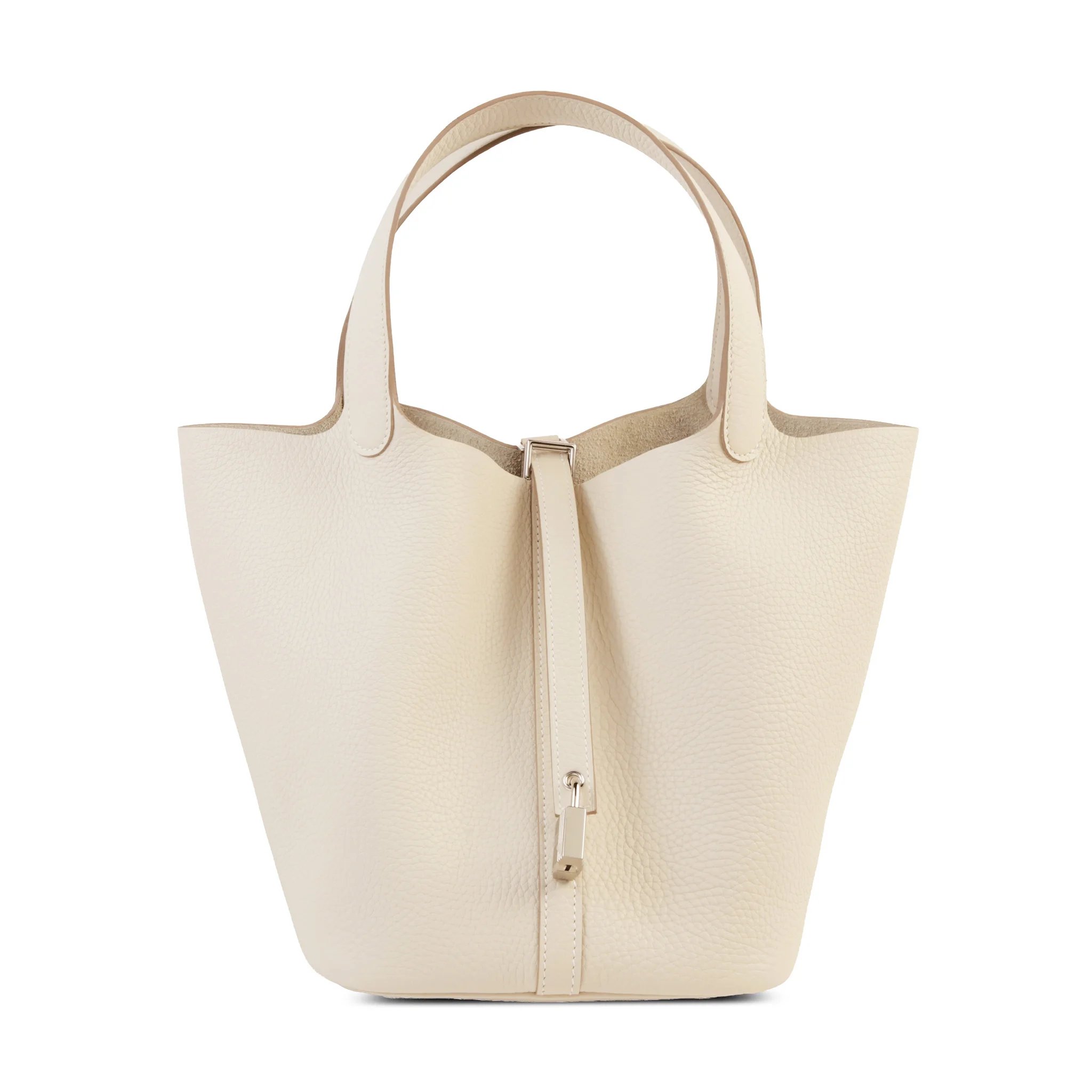 Brand New ( Rank N ) HERMÈS Picotin Lock MM Craie (10) Clemence Palladium hardware K (2025)