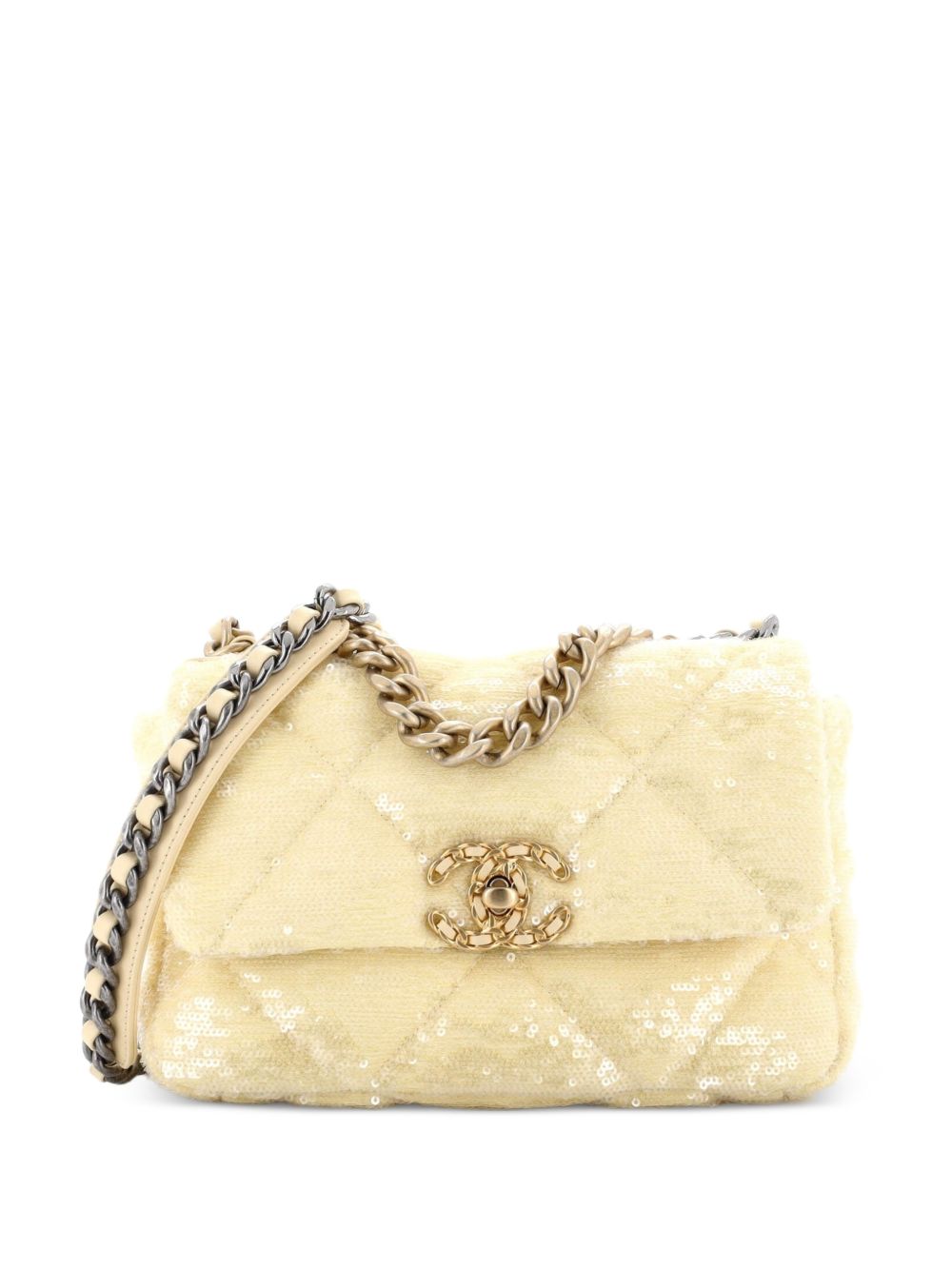 19 Flap Bag Quilted Sequins Medium shoulder bag
