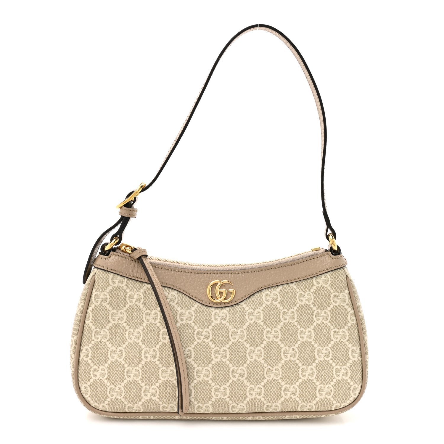 Gucci GG Supreme Monogram Textured Dollar Calfskin Small Ophidia Hobo Beige Mystic White Oatmeal