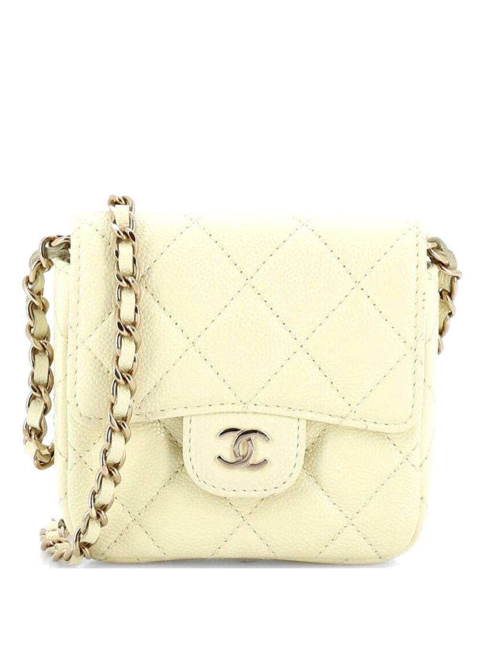 Classic Square Flap with Chain Quilted Caviar Mini clutch bag