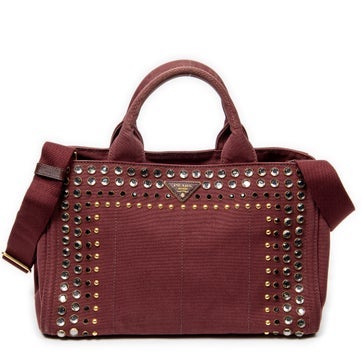 Canvas Medium Rhinestone Canapa Tote