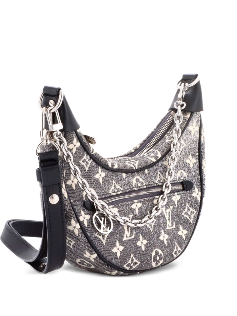 Loop Handbag Monogram Jacquard Denim hobo bag
