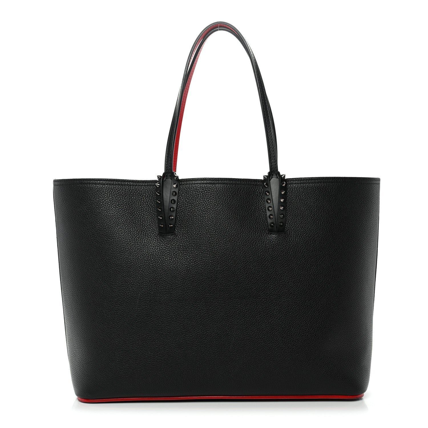 Christian Louboutin Calfskin Spikes East West Cabata Tote Black