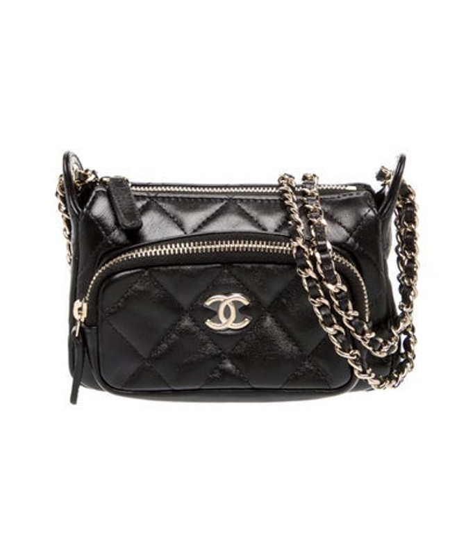 Chanel Mini Preppy Pocket Clutch W Chain