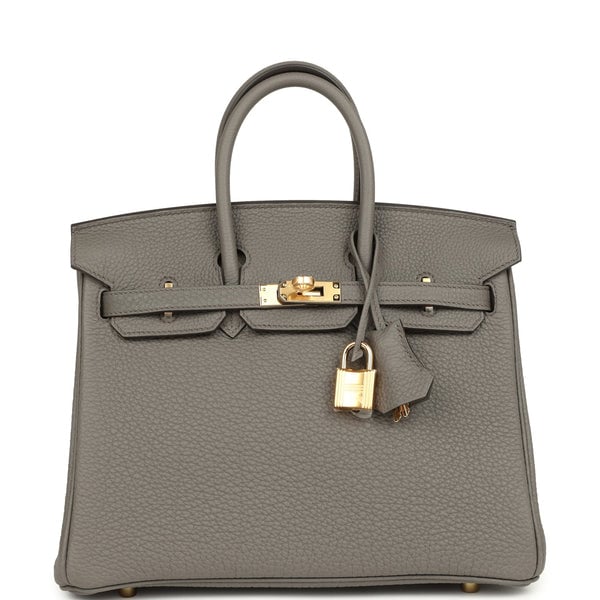 Hermes Hermes Birkin 25 Etain Togo Gold Hardware