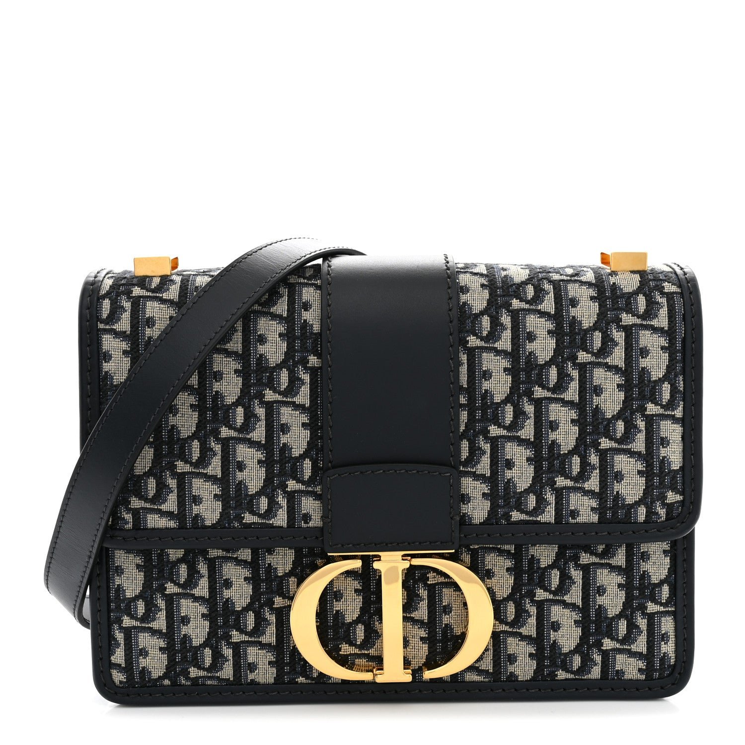 Christian Dior Oblique 30 Montaigne Flap Bag Blue