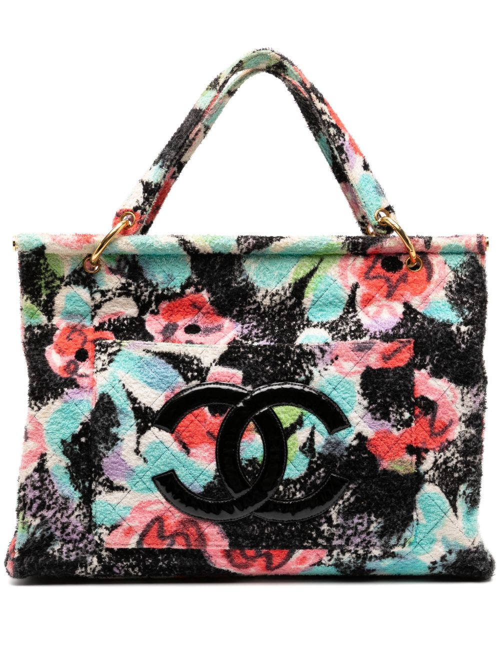 1997 Graffiti Floral Tropical Beach Pool Resort Tote Bag